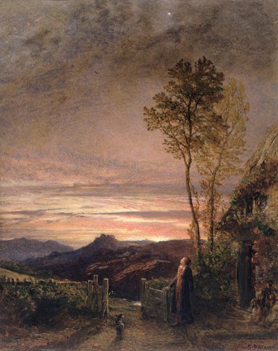 Vzestup skřivana (olej na desce) od Samuel Palmer