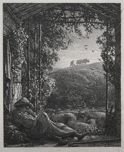 Spící pastýř od Samuel Palmer