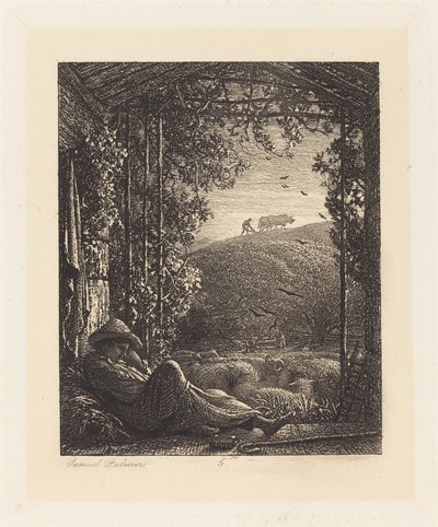 Spící pastýř; Brzy ráno od Samuel Palmer