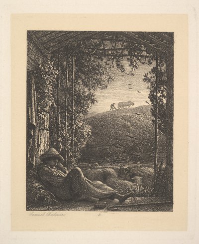 Spící pastýř, časné ráno, 1857. od Samuel Palmer