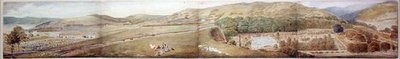 Sketch for a Panorama – The Town of Largs, Ayrshire, červenec 1856 (akvarel přes tužku na papíře) od Samuel Parlber