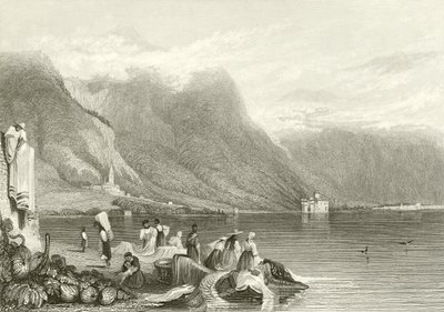 Hrad Chillon, Ženevské jezero, Švýcarsko od Samuel Prout