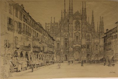 Katedrála, Milán, datum neznámé (akvarel na papíře) od Samuel Prout