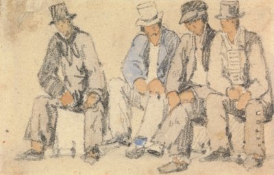 Skupina čtyř sedících mužů od Samuel Prout