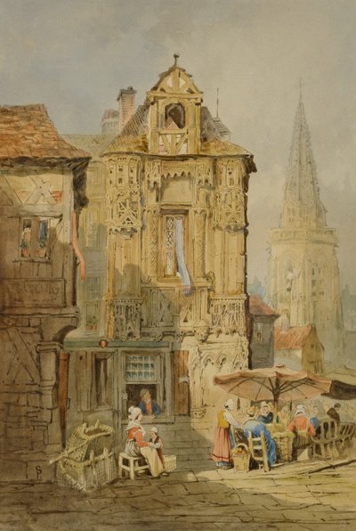 Tržiště v Bruggách od Samuel Prout