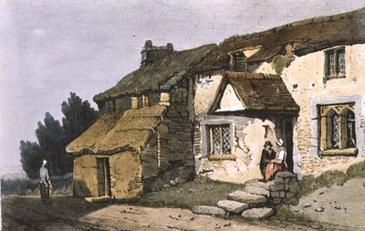 Poblíž Saltash, Cornwall, z „Village Scenery“ (tisk) od Samuel Prout