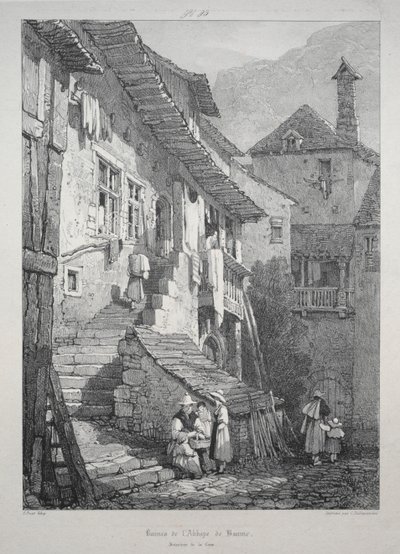Ruiny opatství Baume. Interiér soudu od Samuel Prout