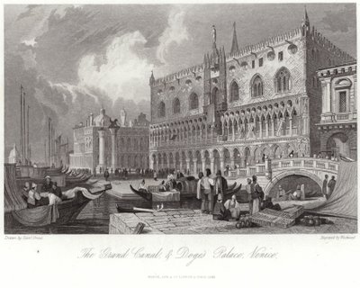 Canal Grande a Dóžecí palác od Samuel Prout