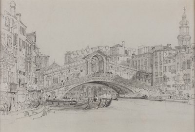 Rialto, Benátky, datum neznámé (akvarel na papíře) od Samuel Prout