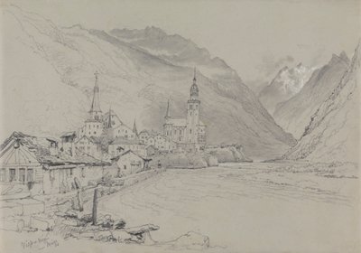 Visp nebo Viege, poblíž Brig od Samuel Prout