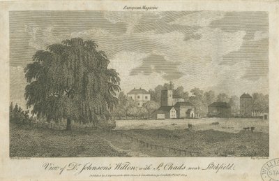 Lichfield - Willow Tree "Dr. Johnsona": rytina, nd [c 1804] od Samuel Rawle