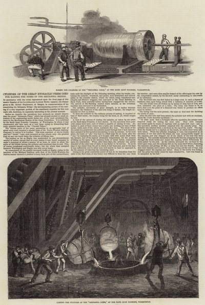 Válec velkého hydraulického lisu používaný pro zvedání trubek mostu Britannia od Samuel Read