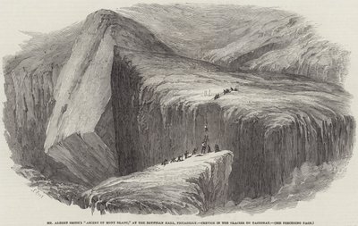 Výstup pana Alberta Smithe na Mont Blanc, v Egyptian Hall, Piccadilly, Crevice v Glacier du Tacconay od Samuel Read