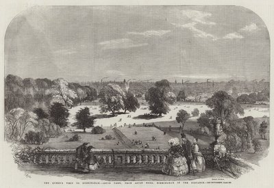 Návštěva královny v Birminghamu, Aston Park, z Aston Hall, Birmingham v dálce od Samuel Read