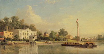 Vila Alexandra Popea (1688-1744), Twickenham, kolem roku 1759 (olej na panelu) od Samuel Scott