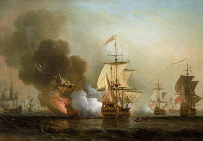 Námořní bitva u pobřeží Cartageny (Španělsko), 28. května 1708 od Samuel Scott