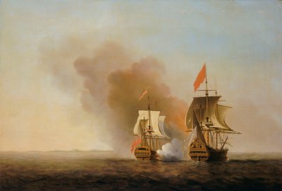 Zachycení "Nuestra Senora de Cavadonga", asi 1743 (olej na plátně) od Samuel Scott