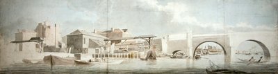 Westminster Bridge, Surrey Side (tužka, pero, inkoust a akvarel na papíře) od Samuel Scott