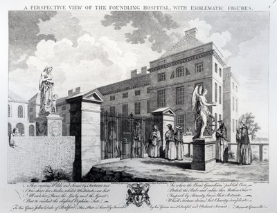 Perspektivní pohled na Foundling Hospital, vyrytý Edward Rooker, 1749 od Samuel Wale