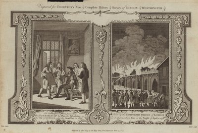 Londýnské požáry v letech 1666 a 1758 od Samuel Wale