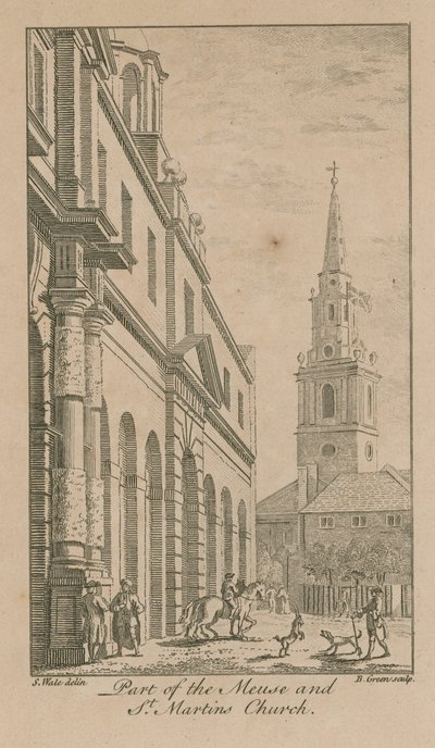 Část Meuse a kostel svatého Martina od Samuel Wale
