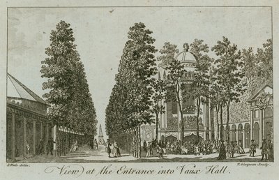Pohled na vchod do Vauxhall Gardens, Londýn od Samuel Wale