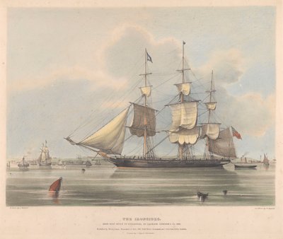 Železná loď "Ironsides" postavená v Liverpoolu společností Jackson Gordon  Co. v roce 1838, asi 1838 (litografie, kolorovaná) od Samuel Walters