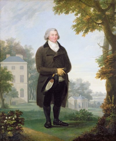 Gentleman in the Grounds of his House, cca 1800-10 (olej na plátně) od Samuel de Wilde