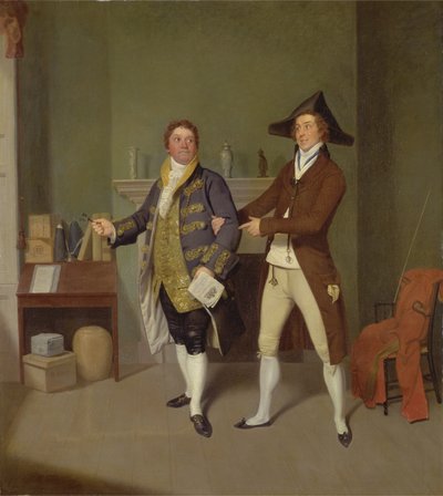 John Quick a John Fawcett v knize Thomase Moretona Způsob, jak se oženit, 1796. od Samuel de Wilde