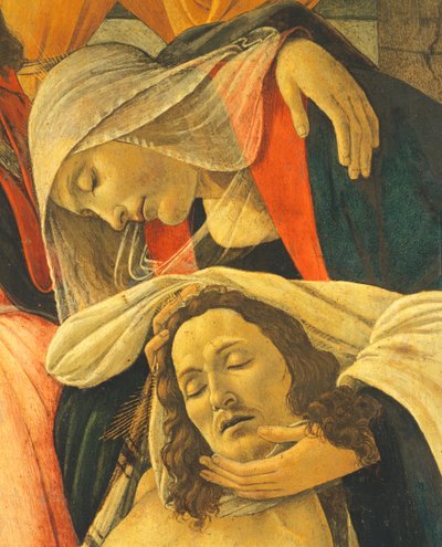 Oplakávání nad mrtvým Kristem, cca 1490-1500 (tempera na panelu) (detail) od Sandro Botticelli