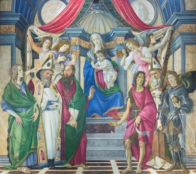 Madona s dítětem na trůnu se svatými od Sandro Botticelli
