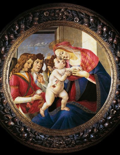 Panna a dítě a dva andělé (tempera na dřevě, kolem roku 1490) od Sandro Botticelli
