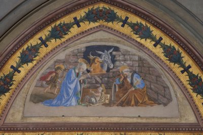 Narození Krista s chlapcem Johnem, který spěchá od Sandro Botticelli