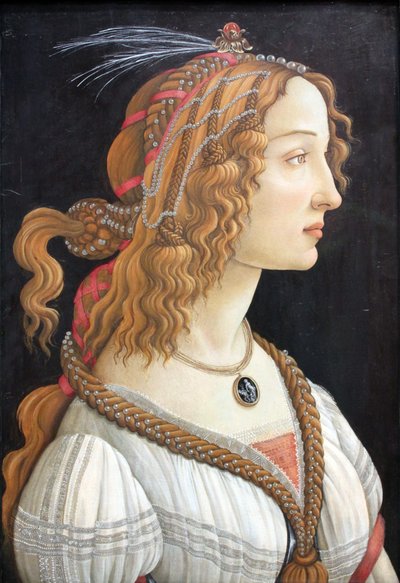 Idealizovaný portrét dámy (Portrét Simonetty Vespucciové jako nymfy) od Sandro Botticelli
