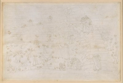 La Divina Commedia, Peklo XIX. Vergilius a Dante v osmém kruhu pekla (Malebolge), 3. bolgia: Zkorumpovaní církevní hodnostáři, trest pro simonisty od Sandro Botticelli