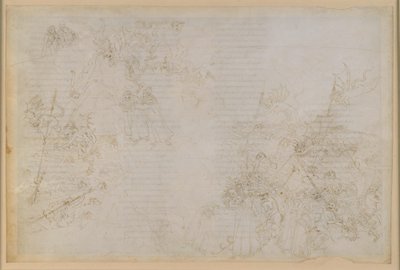 La Divina Commedia, Inferno XXI. Vergilius a Dante v osmém kruhu pekla (Malebolge), 5. bolgia: Trest pro zkorumpované úředníky; Průvod ďábly od Sandro Botticelli