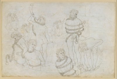 La Divina Commedia, Inferno XXXI. Osmý kruh pekla (Malebolge): Bitva obrů – Pozzo dei Giganti od Sandro Botticelli