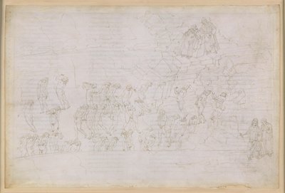 La Divina Commedia, Peklo XX. Vergilius a Dante v osmém kruhu pekla (Malebolge), 4. bolgia: Trest pro čaroděje a věštce; setkání s Mantem od Sandro Botticelli
