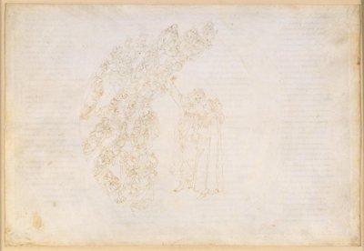 La Divina Commedia, Paradiso III. První planetární sféra (měsíční nebe): Zjevení duší, kterým kdysi bylo zabráněno splnit slib; Danteho rozhovor s Piccardou Donatiovou od Sandro Botticelli