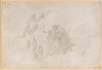 La Divina Commedia, Paradiso IV. První planetární sféra (měsíční nebe): Beatrice vysvětluje Dantemu, kde se vlastně nacházejí blažení od Sandro Botticelli
