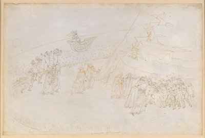 La Divina Commedia, Purgatorio III. Předočistec (Inselring): Pokání těch, kteří zemřeli v exkomunikaci; rozhovor s Manfredem z Hohenstaufenu od Sandro Botticelli