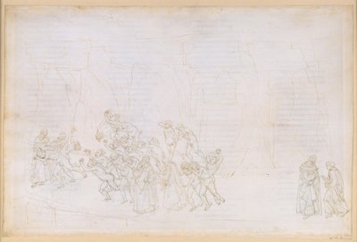 La Divina Commedia, Purgatorio XVIII. Čtvrtý kruh: Vergilius vysvětluje Dantovi princip lásky a úlohu svobodné vůle; pokání lenochů od Sandro Botticelli