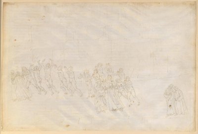 La Divina Commedia, Purgatorio XVI. Třetí kruh očistce: pokání hněvivých; Danteho rozhovor s Marcem Lombardem od Sandro Botticelli