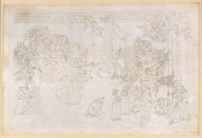 La Divina Commedia, Purgatorio XXXII. Pozemský ráj: Strom poznání a historický osud církve od Sandro Botticelli