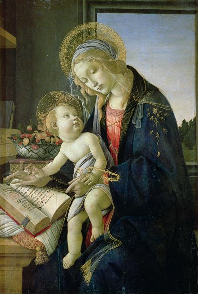 Madona z knihy (tempera a olej na dřevěné desce) c. 1480-81 od Sandro Botticelli