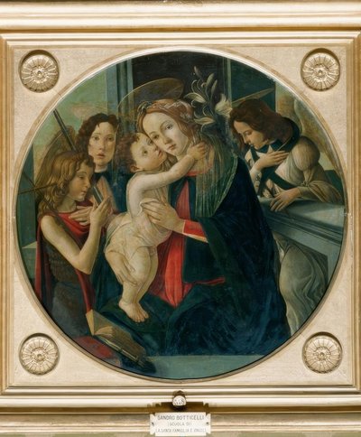 Marie s dítětem, chlapec Jan a dva andělé od Sandro Botticelli