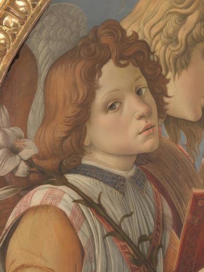 Marie s dítětem a šesti anděly od Sandro Botticelli