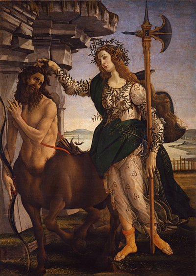 Pallas Athéna a Kentaur, 1482 od Sandro Botticelli
