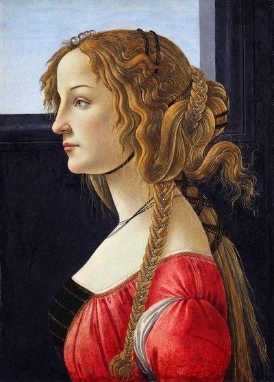 Portrét mladé ženy od Sandro Botticelli