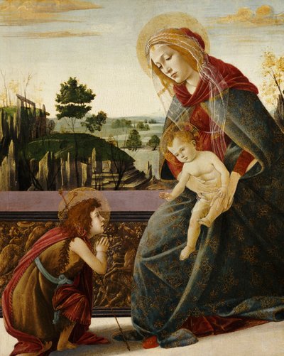 Madona s dítětem s mladým svatým Janem Křtitelem v krajině od Sandro Botticelli